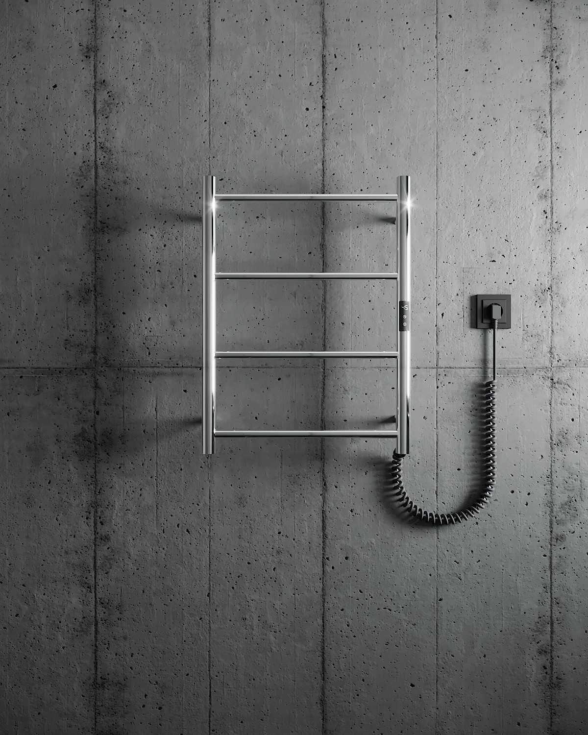 4-Bar Electric Towel Rack, Intelligent Temperature Control, Automatic Timing, 304 Stainless Steel